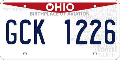 OH license plate GCK1226
