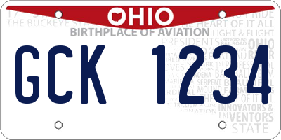 OH license plate GCK1234