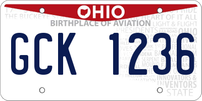 OH license plate GCK1236