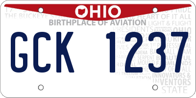 OH license plate GCK1237