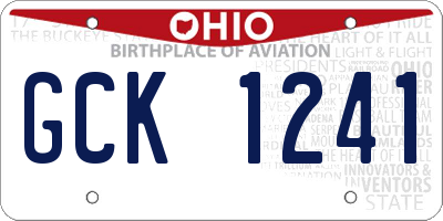 OH license plate GCK1241
