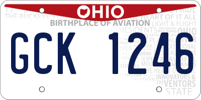 OH license plate GCK1246