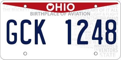 OH license plate GCK1248