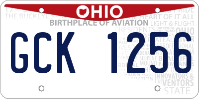 OH license plate GCK1256