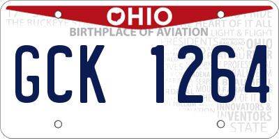 OH license plate GCK1264