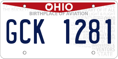 OH license plate GCK1281