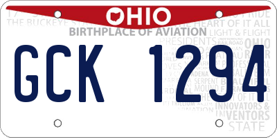 OH license plate GCK1294