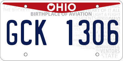 OH license plate GCK1306
