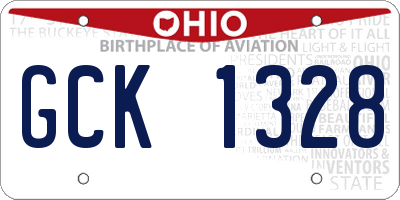 OH license plate GCK1328