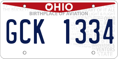 OH license plate GCK1334