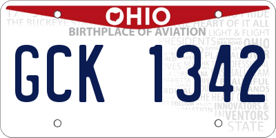OH license plate GCK1342