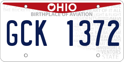 OH license plate GCK1372