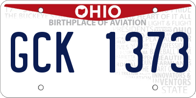 OH license plate GCK1373