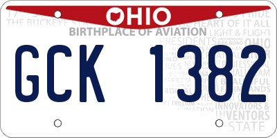 OH license plate GCK1382