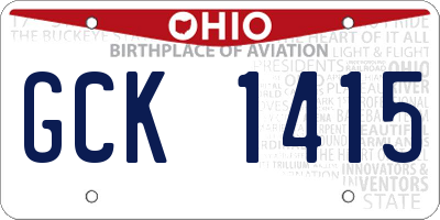 OH license plate GCK1415