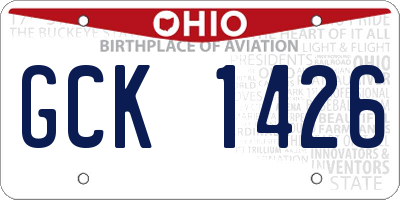 OH license plate GCK1426
