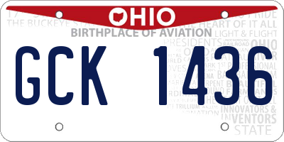 OH license plate GCK1436