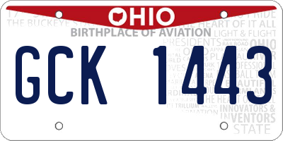 OH license plate GCK1443