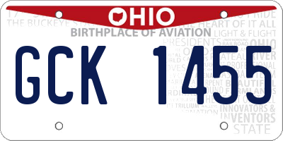 OH license plate GCK1455