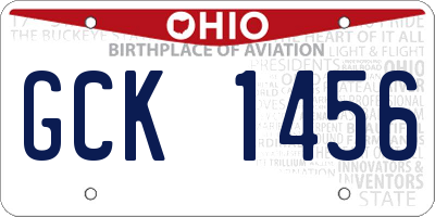 OH license plate GCK1456