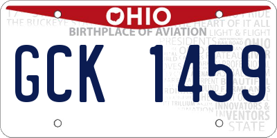 OH license plate GCK1459