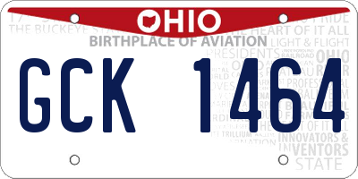 OH license plate GCK1464