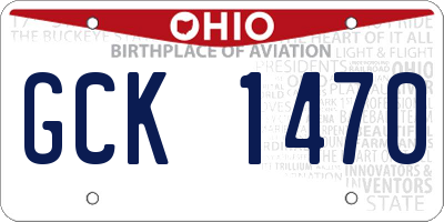 OH license plate GCK1470