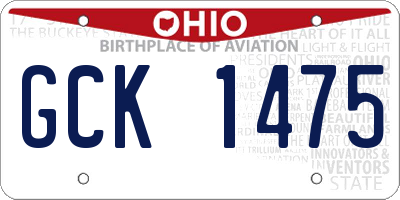 OH license plate GCK1475