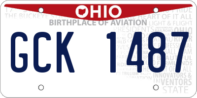 OH license plate GCK1487