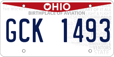 OH license plate GCK1493