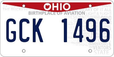OH license plate GCK1496