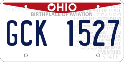 OH license plate GCK1527