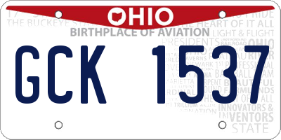 OH license plate GCK1537