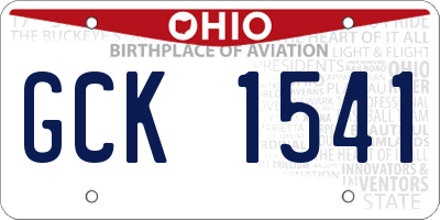 OH license plate GCK1541