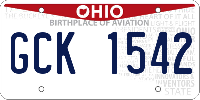 OH license plate GCK1542