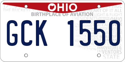 OH license plate GCK1550