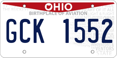 OH license plate GCK1552