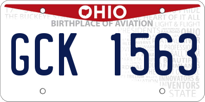 OH license plate GCK1563