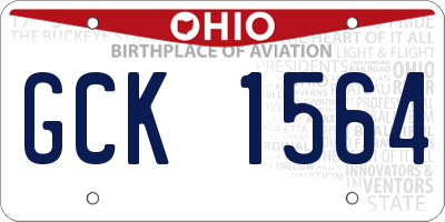 OH license plate GCK1564