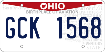 OH license plate GCK1568