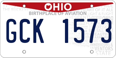OH license plate GCK1573