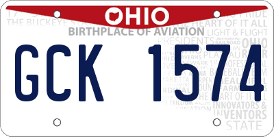 OH license plate GCK1574