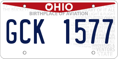 OH license plate GCK1577