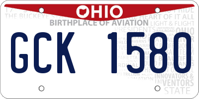 OH license plate GCK1580