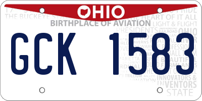 OH license plate GCK1583
