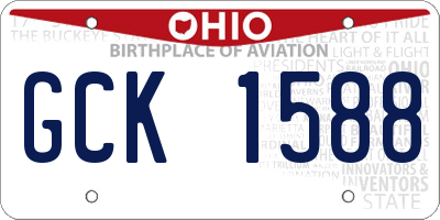 OH license plate GCK1588