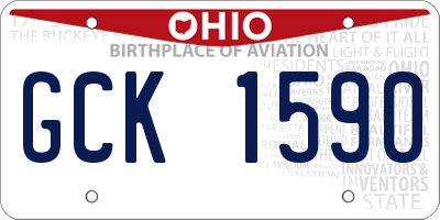 OH license plate GCK1590