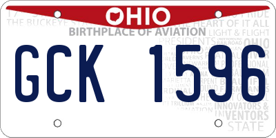 OH license plate GCK1596