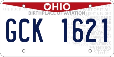 OH license plate GCK1621