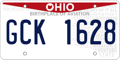 OH license plate GCK1628